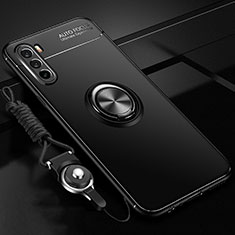 Custodia Silicone Ultra Sottile Morbida Cover con Magnetico Anello Supporto A01 per Huawei Mate 40 Lite 5G Nero