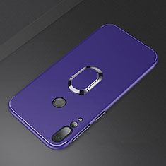 Custodia Silicone Ultra Sottile Morbida Cover con Magnetico Anello Supporto A01 per Huawei Nova 4 Blu