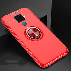 Custodia Silicone Ultra Sottile Morbida Cover con Magnetico Anello Supporto A01 per Huawei Nova 5i Pro Rosso