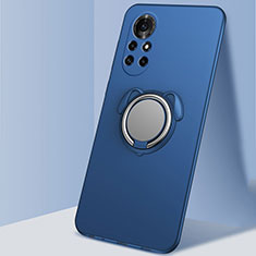 Custodia Silicone Ultra Sottile Morbida Cover con Magnetico Anello Supporto A01 per Huawei Nova 8 5G Blu