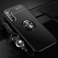 Custodia Silicone Ultra Sottile Morbida Cover con Magnetico Anello Supporto A01 per Oppo K5 Nero