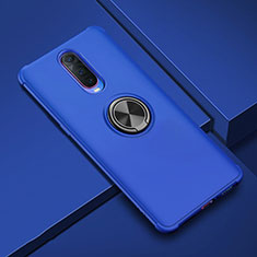 Custodia Silicone Ultra Sottile Morbida Cover con Magnetico Anello Supporto A01 per Oppo R17 Pro Blu