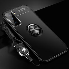 Custodia Silicone Ultra Sottile Morbida Cover con Magnetico Anello Supporto A01 per Samsung Galaxy S21 Plus 5G Nero