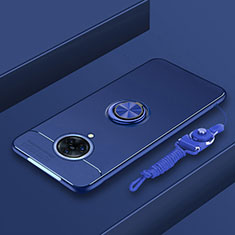 Custodia Silicone Ultra Sottile Morbida Cover con Magnetico Anello Supporto A01 per Vivo Nex 3 5G Blu