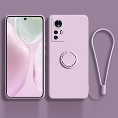 Custodia Silicone Ultra Sottile Morbida Cover con Magnetico Anello Supporto A01 per Xiaomi Mi 12 Pro 5G Lavanda