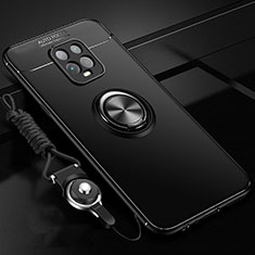 Custodia Silicone Ultra Sottile Morbida Cover con Magnetico Anello Supporto A01 per Xiaomi Redmi 10X Pro 5G Nero