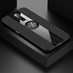 Custodia Silicone Ultra Sottile Morbida Cover con Magnetico Anello Supporto A01 per Xiaomi Redmi K30 4G Nero