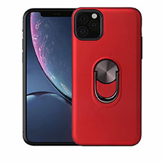 Custodia Silicone Ultra Sottile Morbida Cover con Magnetico Anello Supporto A02 per Apple iPhone 11 Pro Max Rosso