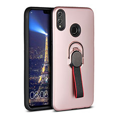 Custodia Silicone Ultra Sottile Morbida Cover con Magnetico Anello Supporto A02 per Huawei Honor 8X Oro Rosa