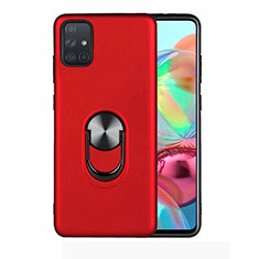 Custodia Silicone Ultra Sottile Morbida Cover con Magnetico Anello Supporto A02 per Samsung Galaxy A51 5G Rosso