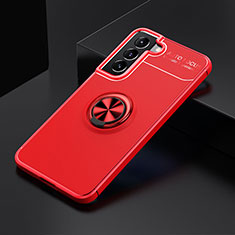 Custodia Silicone Ultra Sottile Morbida Cover con Magnetico Anello Supporto A02 per Samsung Galaxy S21 FE 5G Rosso