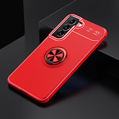Custodia Silicone Ultra Sottile Morbida Cover con Magnetico Anello Supporto A02 per Samsung Galaxy S21 Plus 5G Rosso