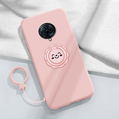 Custodia Silicone Ultra Sottile Morbida Cover con Magnetico Anello Supporto A04 per Vivo Nex 3 Rosa