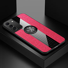 Custodia Silicone Ultra Sottile Morbida Cover con Magnetico Anello Supporto A07 per Samsung Galaxy S21 FE 5G Rosso