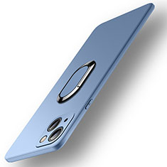 Custodia Silicone Ultra Sottile Morbida Cover con Magnetico Anello Supporto A09 per Apple iPhone 15 Cielo Blu