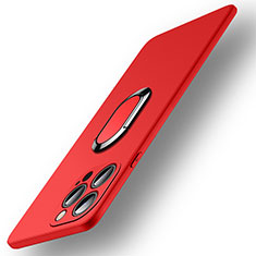 Custodia Silicone Ultra Sottile Morbida Cover con Magnetico Anello Supporto A09 per Apple iPhone 15 Pro Max Rosso