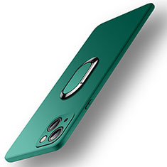 Custodia Silicone Ultra Sottile Morbida Cover con Magnetico Anello Supporto A09 per Apple iPhone 15 Verde