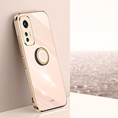 Custodia Silicone Ultra Sottile Morbida Cover con Magnetico Anello Supporto A10 per Xiaomi Mi 12 5G Oro