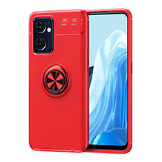 Custodia Silicone Ultra Sottile Morbida Cover con Magnetico Anello Supporto JM1 per OnePlus Nord CE 2 5G Rosso