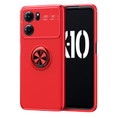 Custodia Silicone Ultra Sottile Morbida Cover con Magnetico Anello Supporto JM1 per Oppo K10 5G Rosso