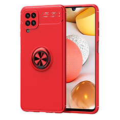 Custodia Silicone Ultra Sottile Morbida Cover con Magnetico Anello Supporto JM1 per Samsung Galaxy A12 5G Rosso