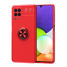 Custodia Silicone Ultra Sottile Morbida Cover con Magnetico Anello Supporto JM1 per Samsung Galaxy A22 4G Rosso