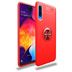 Custodia Silicone Ultra Sottile Morbida Cover con Magnetico Anello Supporto JM1 per Samsung Galaxy A70S Rosso