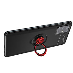 Custodia Silicone Ultra Sottile Morbida Cover con Magnetico Anello Supporto JM1 per Samsung Galaxy M40S Rosso e Nero