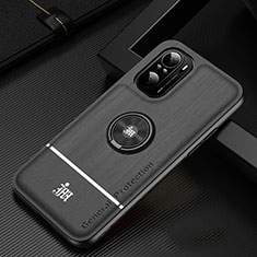 Custodia Silicone Ultra Sottile Morbida Cover con Magnetico Anello Supporto JM1 per Xiaomi Mi 11i 5G Nero