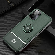 Custodia Silicone Ultra Sottile Morbida Cover con Magnetico Anello Supporto JM1 per Xiaomi Poco M5S Verde