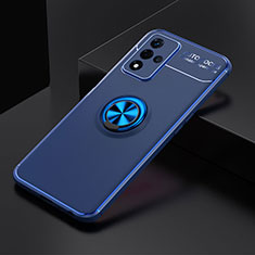 Custodia Silicone Ultra Sottile Morbida Cover con Magnetico Anello Supporto JM2 per Oppo A93s 5G Blu