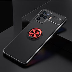 Custodia Silicone Ultra Sottile Morbida Cover con Magnetico Anello Supporto JM2 per Oppo F19 Pro Rosso e Nero