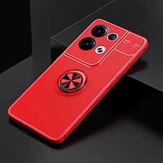 Custodia Silicone Ultra Sottile Morbida Cover con Magnetico Anello Supporto JM2 per Oppo Reno8 Pro+ Plus 5G Rosso