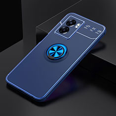 Custodia Silicone Ultra Sottile Morbida Cover con Magnetico Anello Supporto JM2 per Realme V23i 5G Blu