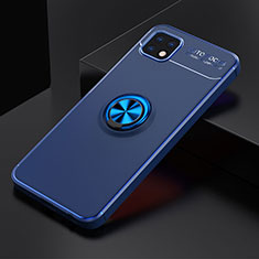 Custodia Silicone Ultra Sottile Morbida Cover con Magnetico Anello Supporto JM2 per Samsung Galaxy A22s 5G Blu