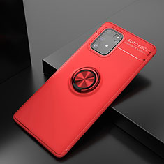 Custodia Silicone Ultra Sottile Morbida Cover con Magnetico Anello Supporto JM2 per Samsung Galaxy M80S Rosso