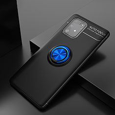 Custodia Silicone Ultra Sottile Morbida Cover con Magnetico Anello Supporto JM2 per Samsung Galaxy S10 Lite Blu e Nero