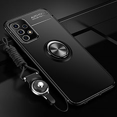 Custodia Silicone Ultra Sottile Morbida Cover con Magnetico Anello Supporto JM3 per Samsung Galaxy A33 5G Nero