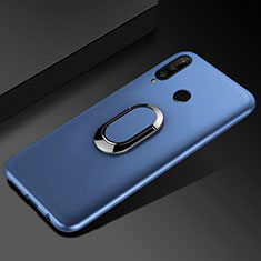 Custodia Silicone Ultra Sottile Morbida Cover con Magnetico Anello Supporto per Huawei Honor 10i Blu