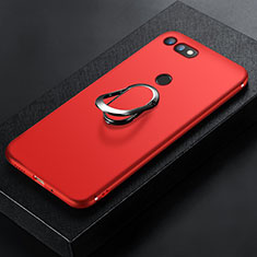 Custodia Silicone Ultra Sottile Morbida Cover con Magnetico Anello Supporto per Huawei Honor View 20 Rosso