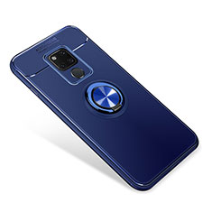 Custodia Silicone Ultra Sottile Morbida Cover con Magnetico Anello Supporto per Huawei Mate 20 Blu