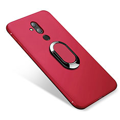 Custodia Silicone Ultra Sottile Morbida Cover con Magnetico Anello Supporto per Huawei Mate 20 Lite Rosso