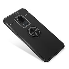 Custodia Silicone Ultra Sottile Morbida Cover con Magnetico Anello Supporto per Huawei Mate 20 Nero