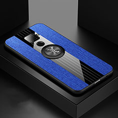 Custodia Silicone Ultra Sottile Morbida Cover con Magnetico Anello Supporto per Huawei Nova 5i Pro Blu