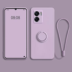 Custodia Silicone Ultra Sottile Morbida Cover con Magnetico Anello Supporto per OnePlus Nord N300 5G Lavanda