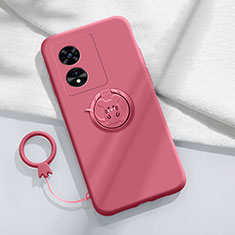 Custodia Silicone Ultra Sottile Morbida Cover con Magnetico Anello Supporto per Oppo A1 Pro 5G Rosso