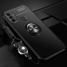 Custodia Silicone Ultra Sottile Morbida Cover con Magnetico Anello Supporto per Oppo A11s Nero