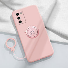 Custodia Silicone Ultra Sottile Morbida Cover con Magnetico Anello Supporto per Oppo A55 5G Rosa