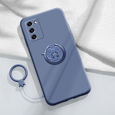 Custodia Silicone Ultra Sottile Morbida Cover con Magnetico Anello Supporto per Oppo A55S 5G Grigio Lavanda