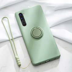 Custodia Silicone Ultra Sottile Morbida Cover con Magnetico Anello Supporto per Oppo F15 Verde